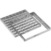 Jardibric - Grille Caillebotis 30 x 30 cm avec Cadre en Acier galvanisé pour collecteur d'évacuation des eaux pluviales Peut s'adapter sur un Regard