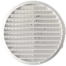 Grille d'aération avec ressorts + moustiquaire, 155mm pour tube 80 à 125mm