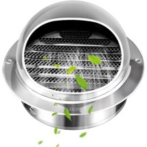 Shmshng - Grille D'Aération En Acier Inoxydable Rond Avec Bouche Anti-insectes Et Lamelles, Grille De Ventilation Pour Mur Extérieur, Idéal Pour Salle