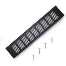 Jalleria - Grille D'aération en Aluminium à Encastrer, Grille de Ventilation 400 mm Angulaire pour la Ventilation des Placards et des Chambres (Noir)