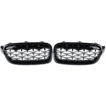 Gotrays - Grille de calandre diamant noir brillant pour bmw série 3 F30 F31 F35 F80 berline Estate Touring 13-19