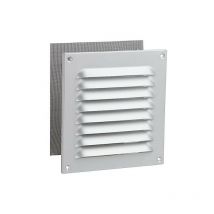 Grille d'aeration intempéries en alu, anodisee - 200x200mm moustiquaire, vis et chevilles