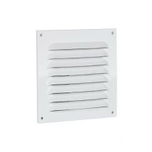 Vollmer - Grille de protection contre les intemperies en alu. Blanc. 200x200 mm protection anti-insectes, vis et chevilles