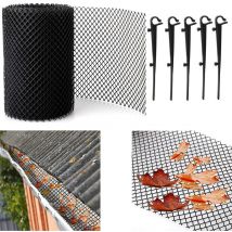 Linghhang - Grille de protection de gouttière en plastique - 18cm de large x 8m de long, empêche les feuilles ou les débris de se boucher, grilles de