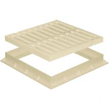 First Plast - Grille de sol pvc renforcée 284 x 284 mm avec cadre anti-choc 300 x 300 mm - Résistance 41 kn - Sable