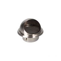 EDM - Grille de ventilation encastrable en acier inoxydable avec lamelles mobiles couleur chrome Ø10cm (inclut vis de montage)