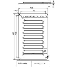 Grille de ventilation pour armoire électrique - Dimension grille - IP33 - 2 pcs - 167x105mm avec joint étanchéité