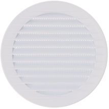 EDM - Grille de ventilation ronde encastrable avec moustiquaire fabriquée en abs de couleur blanche Ø12cm Ø14,7cm