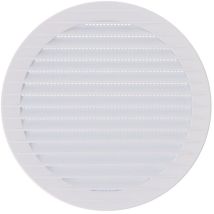 EDM - Grille de ventilation ronde encastrable avec moustiquaire fabriquée en abs de couleur blanche Ø15cm Ø17,7cm
