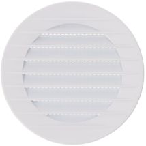 EDM - Grille de ventilation ronde encastrable avec moustiquaire fabriquée en abs de couleur blanche Ø8cm Ø10,7cm