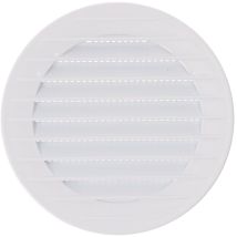 EDM - Grille de ventilation ronde encastrable avec moustiquaire fabriquée en abs de couleur blanche Ø9cm Ø12cm
