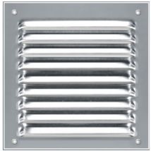 Autogyre - Grille métallique à persienne avec moustiquaire - Matière: Aluminium anodisé - Dim mm: 150 x 150