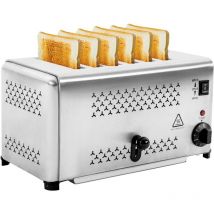 Gojoy - Grille-pain, 6 Tranches Acier Inoxydable Grille Pain, pour La Maison, La Boulangerie, Le restaurant, 2400W, 41 22 27cm