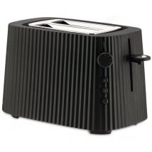 Alessi - Plissé MDL08 b - Grille-Pain Design, Six Niveaux de Dorure, en Résine Thermoplastique, Fiche Européenne 850 w, Noir
