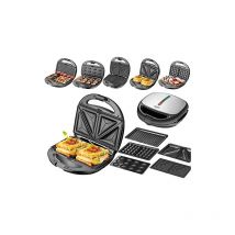 Sandwich Maker 5 en 1 de fer Gaufrier Grill Barbecue de contact électrique Multigrill Nussbäcker Zaubernuss Oreschki - 1200 w 5 plaques