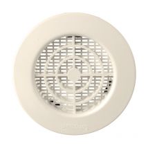 First Plast - Grille ronde à encastrer avec moustiquaire - Extérieur Ø128 - Tube Ø100