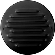 Grille ronde de ventilation en aluminium - Noire 125 mm