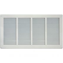 First Plast - Grille ventilation métal 440x240mm avec moustiquaire - Couleur aluminium