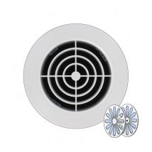 First Plast - Grille d'aération ronde avec fermeture 147mm à encastrer sur tube pvc 125mm
