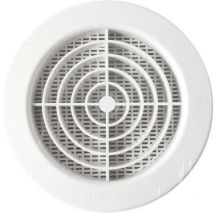 First Plast - Grille d'aération ronde avec moustiquaire et fermeture 147mm à encastrer sur tube pvc 125mm
