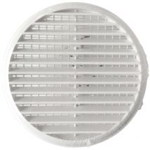 Grille d'aération avec ressorts + moustiquaire, 106mm pour tube 40 à 80mm