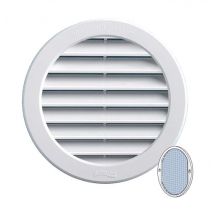 First Plast - Grille ventilation pvc + moustiquaire - ExtØ150mm -Tube 125mm