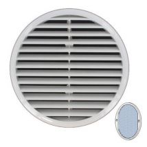 Grille d'aération avec ressorts + moustiquaire, 175mm pour tube 125 à 160mm