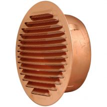 First Plast - Grille ventilation ronde à encastrer Cuivre Ø125mm - ø tube 115mm