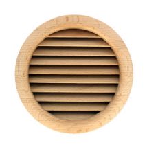 First Plast - Grille ventilation ronde bois à encastrer ø extérieur 110mm - ø de perçage 100mm - 'Hêtre'