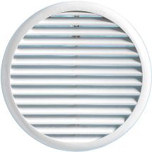 First Plast - Grille ventilation ronde pvc blanc 106mm avec ressorts pour tube de 40 à 80mm