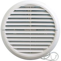 First Plast - Grille ventilation ronde pvc in out + moustiquaire Øext:186mm Øtube:125 à 160mm