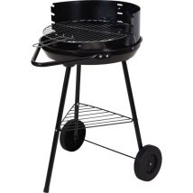 BBQ - Grillwagen schwarz mit Räder Gartengrill Holzkohlegrill Standgrill Rundgrill