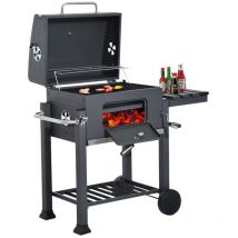 Skecten - Grillwagen,Holzkohlegrill,Standgrill Gartengrill Kohlegrill für Outdoor,BBQ Schwarz 107x115x68cm