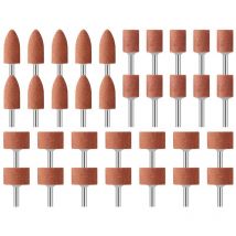 Tlily - Grinding Stone Set for Tool, 42 Pcs Sanding Drill Bit with 1/8Inch Shank Abrasive Mounted Stones Polishing
