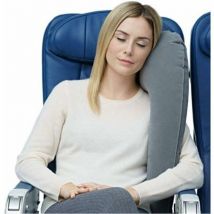 Gris clair Coussin Auto, Oreiller De Voyage - Inflatable Luxury - Innovant, Breveté et Gonflable - Cale Nuque, Coussin Repose Nuque, Tête, Oreiller