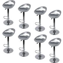 Wyctin - Hofuton Lot de 8 Tabourets de Bar de Cuisine, Design Moderne, Base en Acier Chromé, Assise en abs, Tabouret Pivotant avec Hauteur Réglable