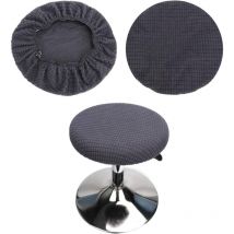 Gris) Lot de 2 housses de tabouret rond, housses de tabouret de bar rond, lavables et faciles d'entretien, douces et durables, adaptées aux tabourets