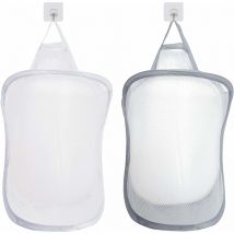 Linghhang - Gris,blanc Panier à linge,organiseur de linge pliable,trousse de toilette pliable,organiseur de jouets à suspendre avec 2 poignées