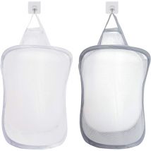 Linghhang - Gris,blanc Panier à linge,organiseur de linge pliable,trousse de toilette pliable,organiseur de jouets à suspendre avec 2 poignées