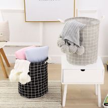 Linghhang - Gris,Noir Panier à Linge,Panier à Linge Lot de 2,Panier à Linge Pliable avec Poignée,Panier à Linge enduit Imperméable avec Sac