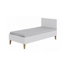 Topeshop - griso - Letto singolo bianco per bambini 180 x 80 cm con boxer