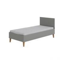 Topeshop - griso - Letto singolo grigio per bambini 180 x 80 cm con base