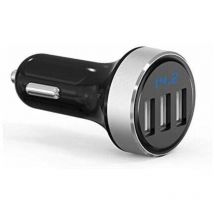 GRK - Neues Mini-Autoladegerät – 3 USB-Anschlüsse iSmart qc 3,0–5 V/4,8 a – Voltmeterfunktion mit LED-Batteriestandsanzeige – Universelle