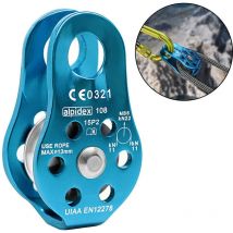 Mumu - Große Einzel-/Doppelrollen-Rettungsrolle mit Drehplatte, Rolle aus Aluminiumlegierung, blau