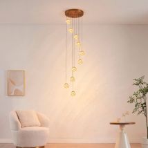 Große goldene Pendelleuchte für Treppenhaus 3 m - Esposia