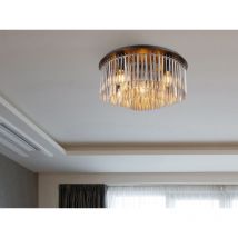 Große led Deckenleuchte mit Rauchglas Stäben, ø 50cm