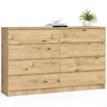 Kommode Akord K160 Eiche Artisan 160 cm 8 Schubladen B160 x H99 x T40 cm