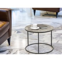 Mirrors And More - Großer Beistelltisch Patty Rund Metall In Schwarz Silber, Höhe 46cm
