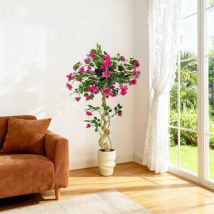 Großer Künstlicher Bougainvillea-baum, 120 Cm Hoch, Topfpflanze, Mit Realistischen Blüten Und Blättern, Aus Kunststoff, Geeignet Für Wohnzimmer, Büros
