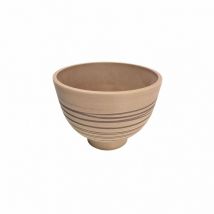Großer niedriger Gartengarten in Tonfaser Ø45x32 cm Agapanto - Tan - Tan